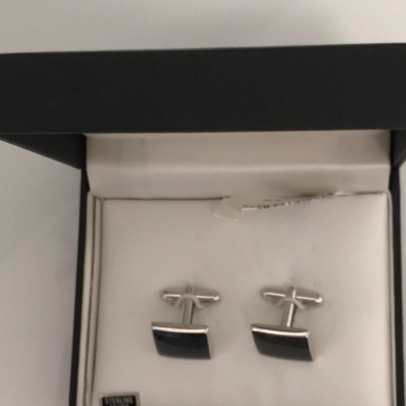 David Donahue sterling silver enamel cuff links. NWT , nice gift box - Picture 2 of 7